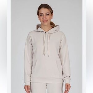 Lazy pants premium luxe sueded scuba hoodie in bone size XL women’s
